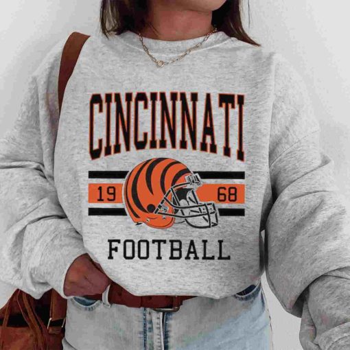 T Sweatshirt Women 0s TS0103 Cincinnati Football Vintage Crewneck Sweatshirt Cincinnati Bengals