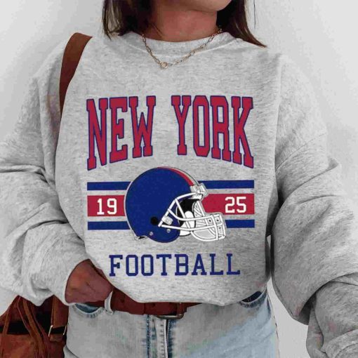 T Sweatshirt Women 0s TS0104 New York Football Vintage Crewneck Sweatshirt New York Giants