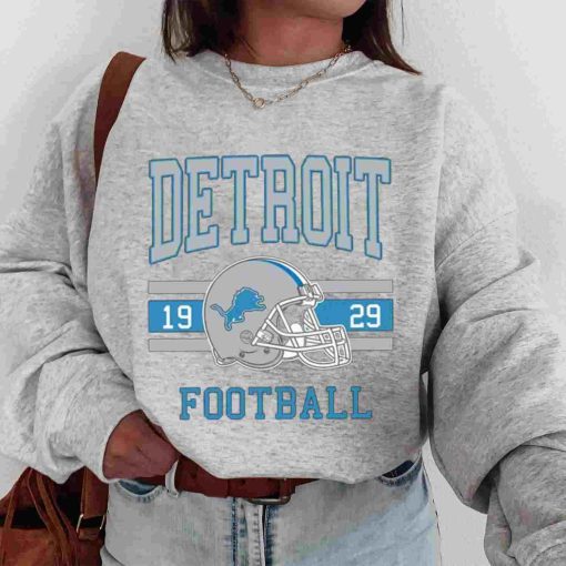 T Sweatshirt Women 0s TS0106 Detroit Football Vintage Crewneck Sweatshirt Detroit Lions