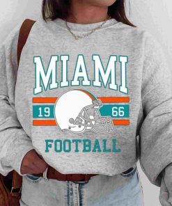 T Sweatshirt Women 0s TS0107 Miami Football Vintage Crewneck Sweatshirt Miami Dolphins