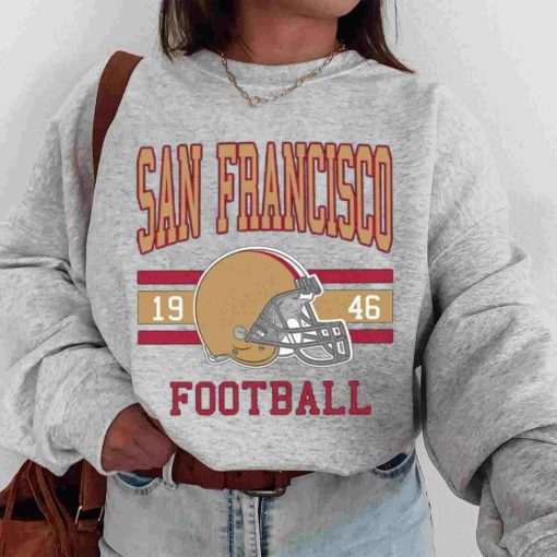 T Sweatshirt Women 0s TS0111 San Francisco Football Vintage Crewneck Sweatshirt San Francisco 49ers