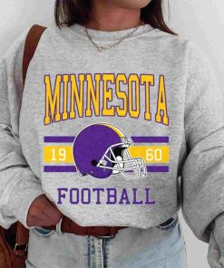 T Sweatshirt Women 0s TS0112 Minnesota Football Vintage Crewneck Sweatshirt Minnesota Vikings