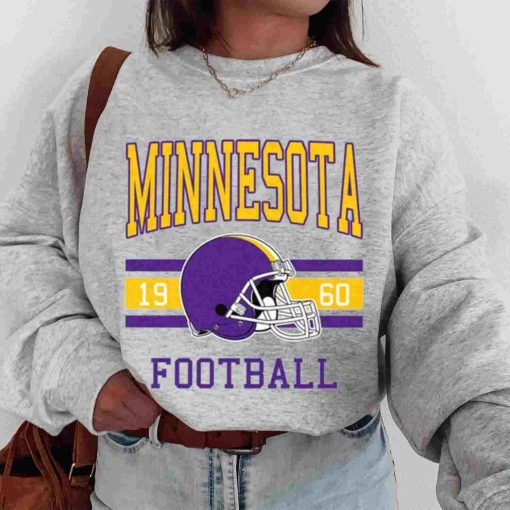 T Sweatshirt Women 0s TS0112 Minnesota Football Vintage Crewneck Sweatshirt Minnesota Vikings
