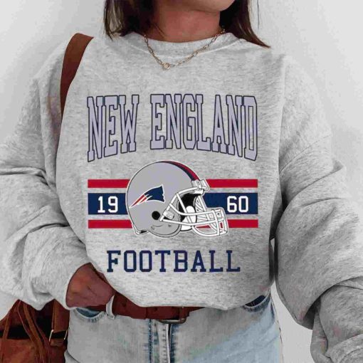 T Sweatshirt Women 0s TS0113 New England Football Vintage Crewneck Sweatshirt New England Patriots