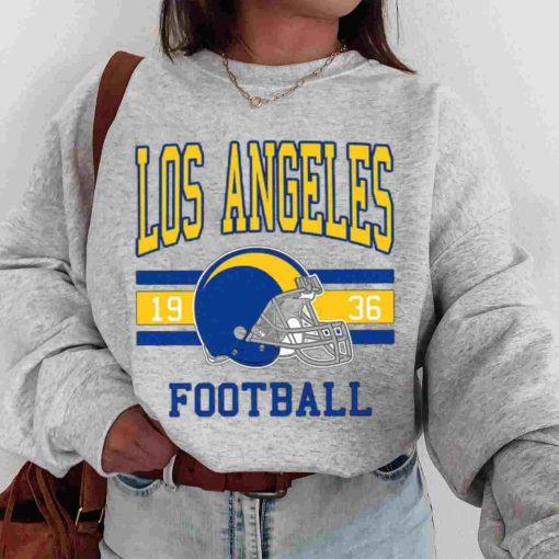 T Sweatshirt Women 0s TS0115 Los Angeles Football Vintage Crewneck Sweatshirt Los Angeles Rams