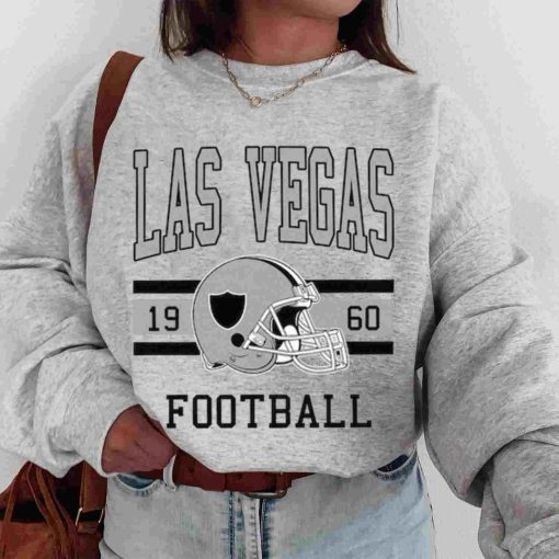 T Sweatshirt Women 0s TS0121 Las Vegas Football Vintage Crewneck Sweatshirt Las Vegas Raiders