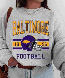 T Sweatshirt Women 0s TS0122 Baltimore Football Vintage Crewneck Sweatshirt Baltimore Ravens