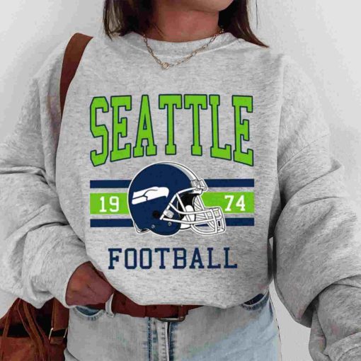 T Sweatshirt Women 0s TS0123 Seattle Football Vintage Crewneck Sweatshirt Seattle Seahawks