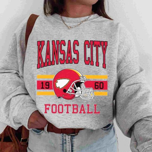 T Sweatshirt Women 0s TS0124 Kansas City Football Vintage Crewneck Sweatshirt Kansas City Chiefs