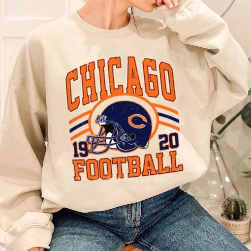 T Sweatshirt Women 1 DSHLM06 Vintage Sunday Helmet Football Chicago Bears T Shirt