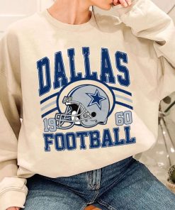 T Sweatshirt Women 1 DSHLM09 Vintage Sunday Helmet Football Dallas Cowboys T Shirt