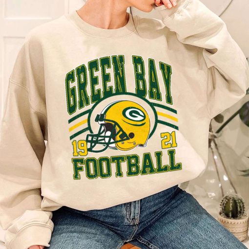 T Sweatshirt Women 1 DSHLM12 Vintage Sunday Helmet Football Green Bay Packers T Shirt