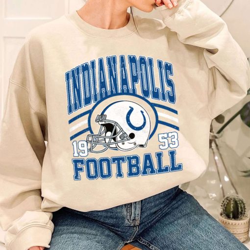 T Sweatshirt Women 1 DSHLM14 Vintage Sunday Helmet Football Indianapolis Colts T Shirt