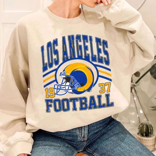 T Sweatshirt Women 1 DSHLM19 Vintage Sunday Helmet Football Los Angeles Rams T Shirt