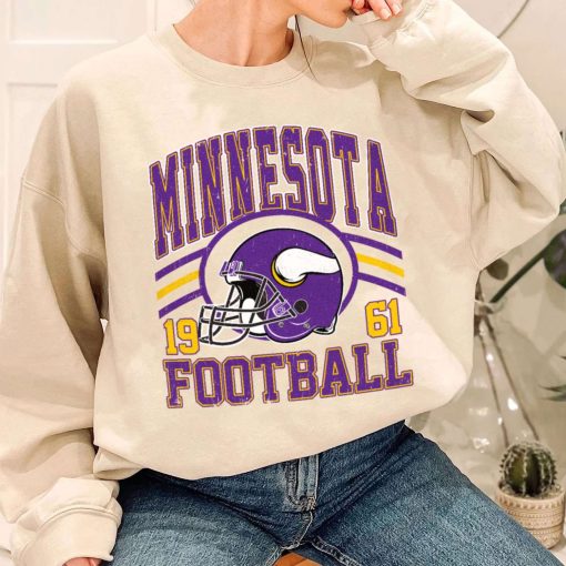 T Sweatshirt Women 1 DSHLM21 Vintage Sunday Helmet Football Minnesota Vikings T Shirt