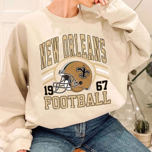 T Sweatshirt Women 1 DSHLM23 Vintage Sunday Helmet Football New Orleans Saints T Shirt