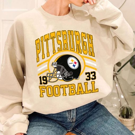 T Sweatshirt Women 1 DSHLM27 Vintage Sunday Helmet Football Pittsburgh Steelers T Shirt