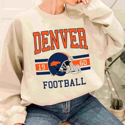 T Sweatshirt Women 1 TS0102 Denver Football Vintage Crewneck Sweatshirt Denver Broncos