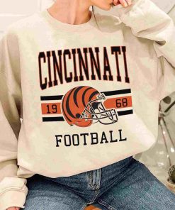 T Sweatshirt Women 1 TS0103 Cincinnati Football Vintage Crewneck Sweatshirt Cincinnati Bengals