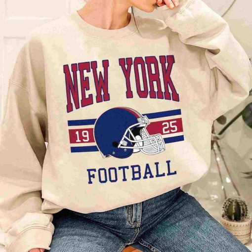 T Sweatshirt Women 1 TS0104 New York Football Vintage Crewneck Sweatshirt New York Giants