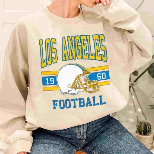 T Sweatshirt Women 1 TS0105 Los Angeles Football Vintage Crewneck Sweatshirt Los Angeles Chargers