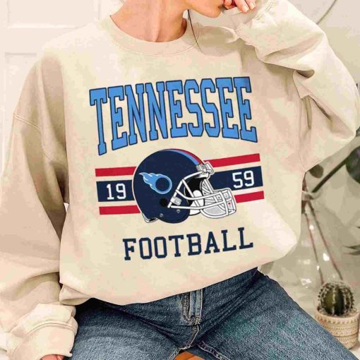 T Sweatshirt Women 1 TS0109 Tennessee Football Vintage Crewneck Sweatshirt Tennessee Titans