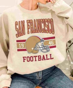 T Sweatshirt Women 1 TS0111 San Francisco Football Vintage Crewneck Sweatshirt San Francisco 49ers