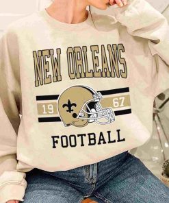T Sweatshirt Women 1 TS0114 New Orleans Football Vintage Crewneck Sweatshirt New Orleans Saints