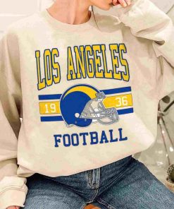 T Sweatshirt Women 1 TS0115 Los Angeles Football Vintage Crewneck Sweatshirt Los Angeles Rams