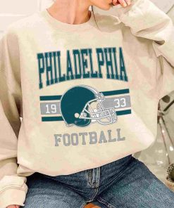 T Sweatshirt Women 1 TS0117 Philadelphia Football Vintage Crewneck Sweatshirt Philadelphia Eagles