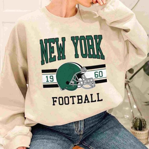 T Sweatshirt Women 1 TS0125 New York Football Vintage Crewneck Sweatshirt New York Jets