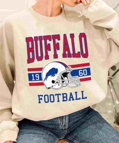 T Sweatshirt Women 1 TS0127 Buffalo Football Vintage Crewneck Sweatshirt Buffalo Bills