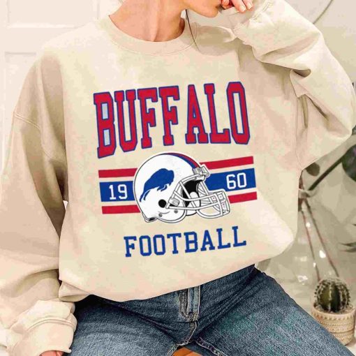 T Sweatshirt Women 1 TS0127 Buffalo Football Vintage Crewneck Sweatshirt Buffalo Bills