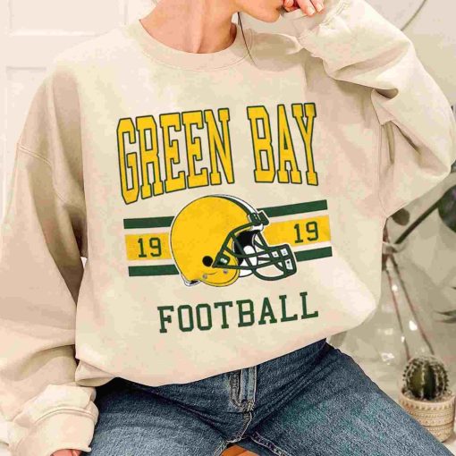 T Sweatshirt Women 1 TS0128 Green Bay Football Vintage Crewneck Sweatshirt Green Bay Packers