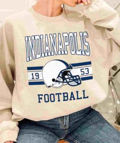 T Sweatshirt Women 1 TS0131 Indianapolis Football Vintage Crewneck Sweatshirt Indianapolis Colts