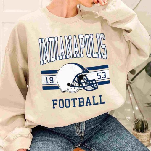 T Sweatshirt Women 1 TS0131 Indianapolis Football Vintage Crewneck Sweatshirt Indianapolis Colts