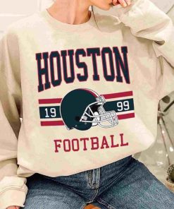 T Sweatshirt Women 1 TS0132 Houston Football Vintage Crewneck Sweatshirt Houston Texans