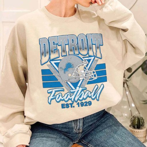 T Sweatshirt Women 1 TS0201 Detroit Helmets NFL Sunday Retro Detroit Lions T Shirt 1
