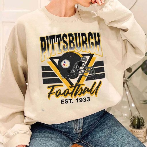 T Sweatshirt Women 1 TS0202 Pittsburgh Helmets NFL Sunday Retro Pittsburgh Steelers T Shirt