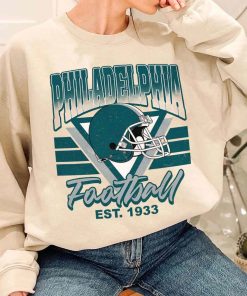T Sweatshirt Women 1 TS0205 Philadelphia Helmets NFL Sunday Retro Philadelphia Eagles T Shirt