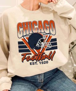 T Sweatshirt Women 1 TS0207 Chicago Helmets NFL Sunday Retro Chicago Bears T Shirt