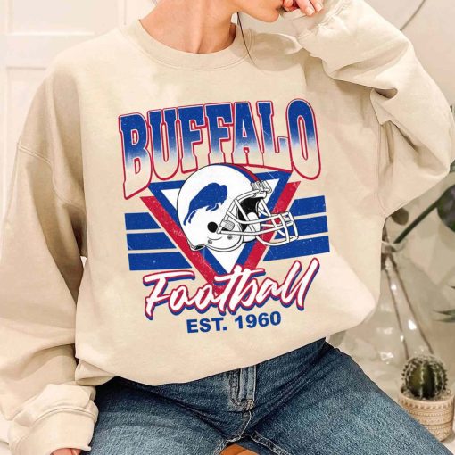 T Sweatshirt Women 1 TS0210 Buffalo Helmets NFL Sunday Retro Buffalo Bills T Shirt
