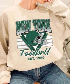 T Sweatshirt Women 1 TS0212 Jets Helmets NFL Sunday Retro New York Jets T Shirt