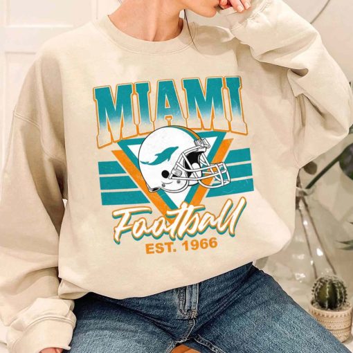T Sweatshirt Women 1 TS0218 Miami Helmets NFL Sunday Retro Miami Dolphins T Shirt