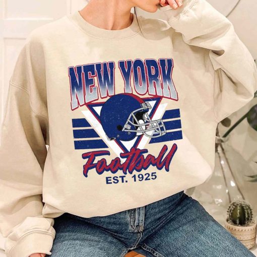 T Sweatshirt Women 1 TS0222 Giants Helmets NFL Sunday Retro New York Giants T Shirt