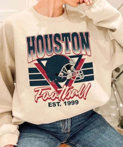 T Sweatshirt Women 1 TS0226 Houston Helmets NFL Sunday Retro Houston Texans T Shirt