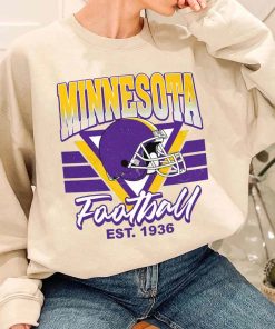 T Sweatshirt Women 1 TS0231 Minnesota Helmets NFL Sunday Retro Minnesota Vikings T Shirt