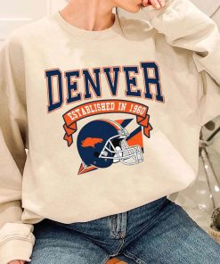 T Sweatshirt Women 1 TS0307 Denver Established In 1960 Vintage Football Team Denver Broncos T Shirt