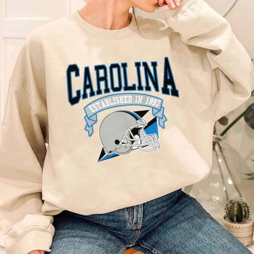 T Sweatshirt Women 1 TS0309 Carolina Established In 1993 Vintage Football Team Carolina Panthers T Shirt