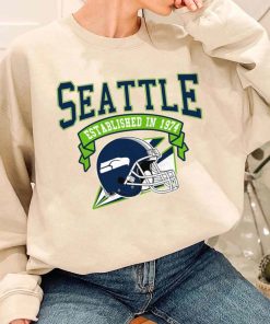 T Sweatshirt Women 1 TS0314 Seattle Established In 1974 Vintage Football Team Seattle Seahawks T Shirt